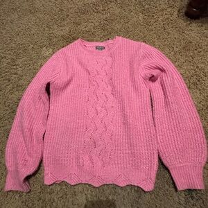 Pink Cable Knit Kids Sweater